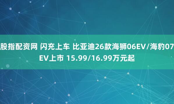 股指配资网 闪充上车 比亚迪26款海狮06EV/海豹07EV上市 15.99/16.99万元起